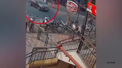 Girl Injured After Car Driver Loses Control in Accident
