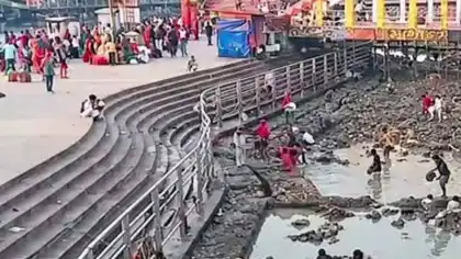 Why Are People Walking on the Ganga Riverbed in Haridwar?