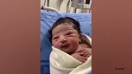 AI Video of Newborn With a Moustache Goes Viral on Social Media AI Video of Newborn With a Moustache Goes Viral on Social Media