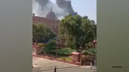 Fire Breaks Out on North Block Roof Near Rashtrapati Bhavan
